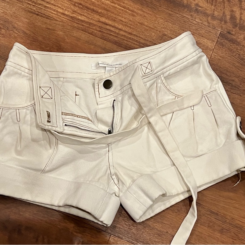 DVF white shorts 16 inch waist 11 inches long